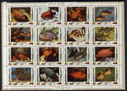 Umm Al Qiwain 1972 Fish #2 sheetlet containing 16 values (Mi 1466-81A) unmounted mint
