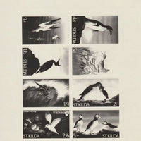 St Kilda 1968 Birds - Photographic plate as used for the production of 8-value sheetlet (produced by National Trust for Scotland) endorsed 'cyan' and almost certainly unique, complete with the issued sheetlet