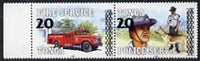 Tonga 1997 surcharged 20s on 2p se-tenant pair showing Fire Engine & Policeman with Dog unmounted mint, SG 1375a