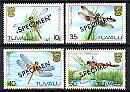 Tuvalu 1983 Dragonflies perf set of 4 overprinted SPECIMEN, unmounted mint SG 217-20s