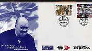 Channel Islands 1995 50th Anniversary of Liberation illustrated Churchill cover bearing Jersey 23p & Guernsey 24p with special cancellations