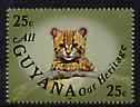 Guyana 1985 Ocelot 25c value (from Wildlife set) with imprint date at foot, unmounted mint SG 1442B*