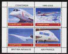 Chartonia (Fantasy) Concorde 1969-2003 perf sheetlet containing 4 values unmounted mint