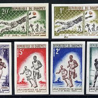 Dahomey 1963 Dakar Games set of 6 IMPERF from limited printing, unmounted mint (as SG 185-90)
