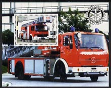 Djibouti 2004 Fire Engines perf souvenir sheet #1 with Rotary logo unmounted mint