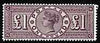 Great Britain 1884 £1 brown-lilac, a,'Maryland' perf 'unused' forgery, as SG 185/6 - the word Forgery is either handstamped or printed on the back and comes on a presentation card with descriptive notes
