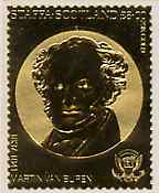 Staffa 1982 US Presidents £8 Martin Van Buren embossed in 22k gold foil from a limited printing unmounted mint