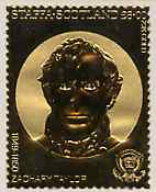 Staffa 1982 US Presidents £8 Zachary Taylor embossed in 22k gold foil from a limited printing unmounted mint