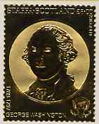 Staffa 1982 US Presidents £8 George Washington embossed in 22k gold foil from a limited printing unmounted mint