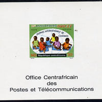 Central African Republic 1971 UNICEF 140f+50f deluxe proof card in full issued colours (as SG 268)