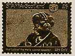 Staffa 1976 United Nations - Eleanor Roosevelt £6 value perf label embossed in 23 carat gold foil (Rosen #377) unmounted mint