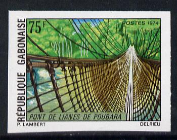 Gabon 1974 Rope Bridge 75f unmounted mint IMPERF from limited printing (as SG 523)