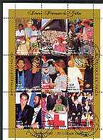 Niger Republic 1997 Princess Diana #2 perf sheetlet containing 9 values (with various people incl C Richard, Pope & Paverotti) cto used