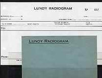 Cinderella - Lundy 19?? Radiogram form (unused),plus special envelope both inscribed 'Lundy Radiogram' rare