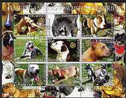 Kyrgyzstan 2004 Dogs - American Staffordshire Terriers perf sheetlet containing 9 values each with Rotary Logo, cto used