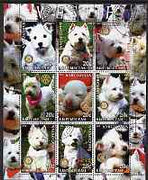 Kyrgyzstan 2004 Dogs - Westies perf sheetlet containing 9 values each with Rotary Logo, cto used