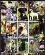 Kyrgyzstan 2004 Dogs - Retrievers perf sheetlet containing 9 values each with Rotary Logo, cto used