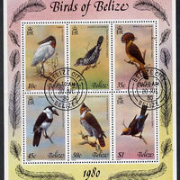 Belize 1980 Birds (4th series) perf sheetlet containing the set of 6 fine cto used, SG MS 561a