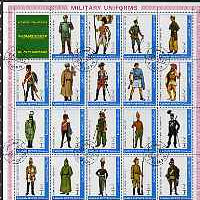Ajman 1972 Military Uniforms #1 complete perf set of 19 values cto used, Mi 1774-92A