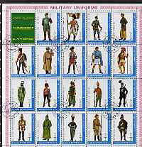 Ajman 1972 Military Uniforms #1 complete perf set of 19 values cto used, Mi 1774-92A
