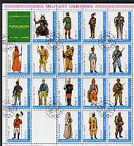 Ajman 1972 Military Uniforms #3 complete perf set of 18 values cto used, Mi 2537A-54A