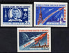 Russia 1961 First Manned Space Flight imperf set of 3 unmounted mint, as SG 2576-78, (Mi 2473-75B)