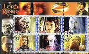 Congo 2003 Lord of the Rings perf sheetlet containing set of 6 values cto used