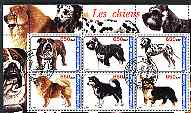 Congo 2003 Dogs perf sheetlet containing set of 6 values cto used
