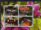 Ivory Coast 2004 Butterflies & Orchids perf sheetlet containing set of 4 values cto used