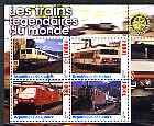 Guinea - Conakry 2003 Legendary Trains of the World #05 perf sheetlet containing 4 values with Rotary Logo, cto used