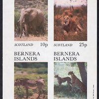 Bernera 1981 Animals (Elephant, Lion. Zebra) imperf set of 4 values (imprint in outer margin) unmounted mint