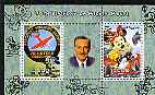 Somalia 2004 75th Birthday of Mickey Mouse #24 - Volunteer Observer & Photographer perf sheetlet containing 2 values plus label, fine cto used