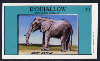 Eynhallow 1982 African Elephant imperf souvenir sheet (£1 value) unmounted mint