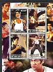 Ivory Coast 2004 Bruce Lee perf sheetlet containing 4 values cto used