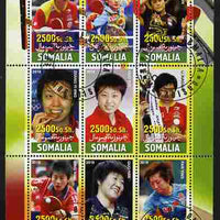Somalia 2010 Chinese Table Tennis Stars - Female perf sheetlet containing 9 values fine cto used