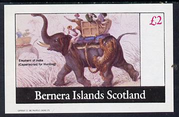 Bernera 1982 Indian Elephant imperf deluxe sheet (£2 value) unmounted mint