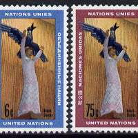 United Nations (NY) 1968 UN Art (2nd series) Henrik Starcke's statue set of 2 unmounted mint, SG 185-86*