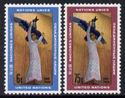 United Nations (NY) 1968 UN Art (2nd series) Henrik Starcke's statue set of 2 unmounted mint, SG 185-86*