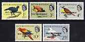 British Honduras 1966 Self Government opt'd on Birds set of 5 unmounted mint, SG 217-21