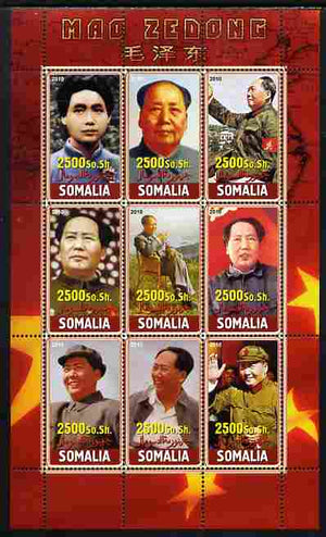 Somalia 2010 Mao Tse Tung perf sheetlet containing 9 values unmounted mint