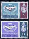 British Guiana 1965 International Co-operation Year perf set of 2 unmounted mint, SG 372-73