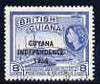 Guyana 1966 Sugar Cane 8c with Independence opt (De La Rue opt on Script CA wmk) fine used, SG 382*