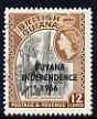 Guyana 1966 Felling Greenheart 12c with Independence opt (De La Rue opt on Script CA wmk) fine used, SG 383
