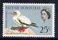 British Honduras 1962 Red-Footed Booby 25c unmounted mint, SG 209*