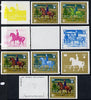 Equatorial Guinea 1972 Munich Olympics (5th series) 3-Day Eventing 3pts (St Cyr on Master Rufus) set of 11 imperf progressive proofs comprising the 6 individual colours plus composites of 2, 3, 4, 5 and all 6 colours, a superb gro……Details Below