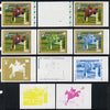 Equatorial Guinea 1972 Munich Olympics (5th series) 3-Day Eventing 50pts (William Steinkraus on Snowbound) set of 11 imperf progressive proofs comprising the 6 individual colours plus composites of 2, 3, 4, 5 and all 6 colours, a ……Details Below