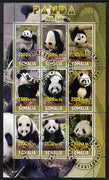 Somalia 2010 Pandas perf sheetlet containing 9 values fine cto used