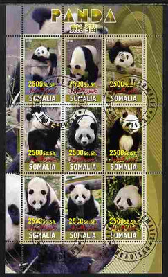 Somalia 2010 Pandas perf sheetlet containing 9 values fine cto used