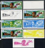 Equatorial Guinea 1972 Munich Olympics (2nd series) Past Champions 1pt (J Owens) set of 9 imperf progressive proofs comprising the 5 individual colours plus composites of 2, 3, 4 and all 5 colours, a superb and important group unmounted mint (as Mi 81)
