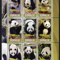 Somalia 2010 Pandas perf sheetlet containing 9 values unmounted mint